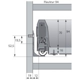 Kit tiroir ARCITECH Hettich Hauteur 94mm