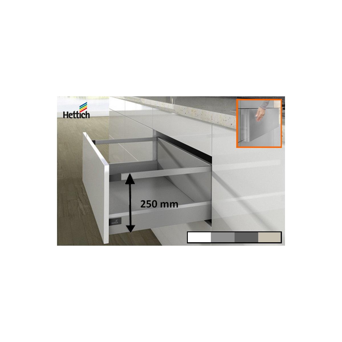 Kit tiroir Casserolier Hettich Hauteur 250mm