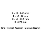 Kit tiroir Casserolier Hettich Hauteur 282mm