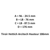 Kit tiroir casserolier Hettich Hauteur 186mm
