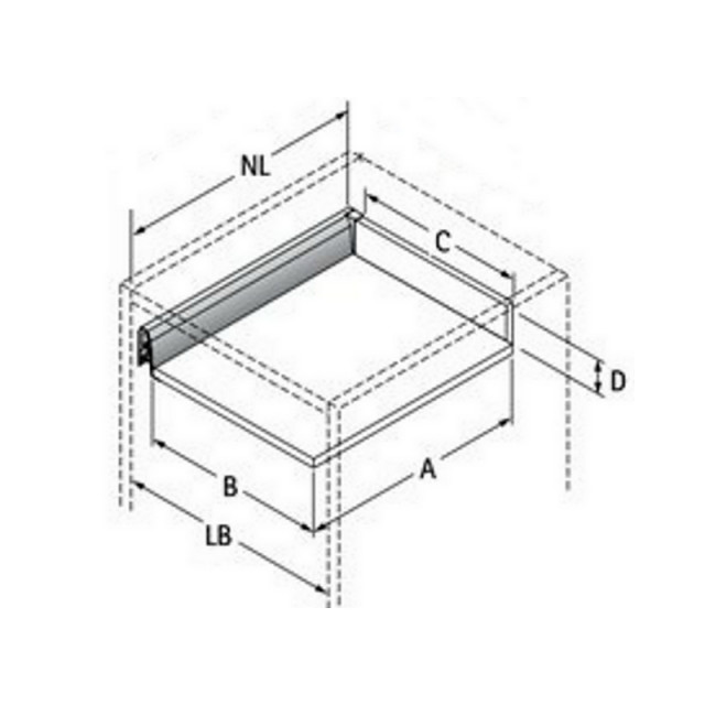 Kit tiroir casserolier 126 Hettich topside Hauteur 218mm