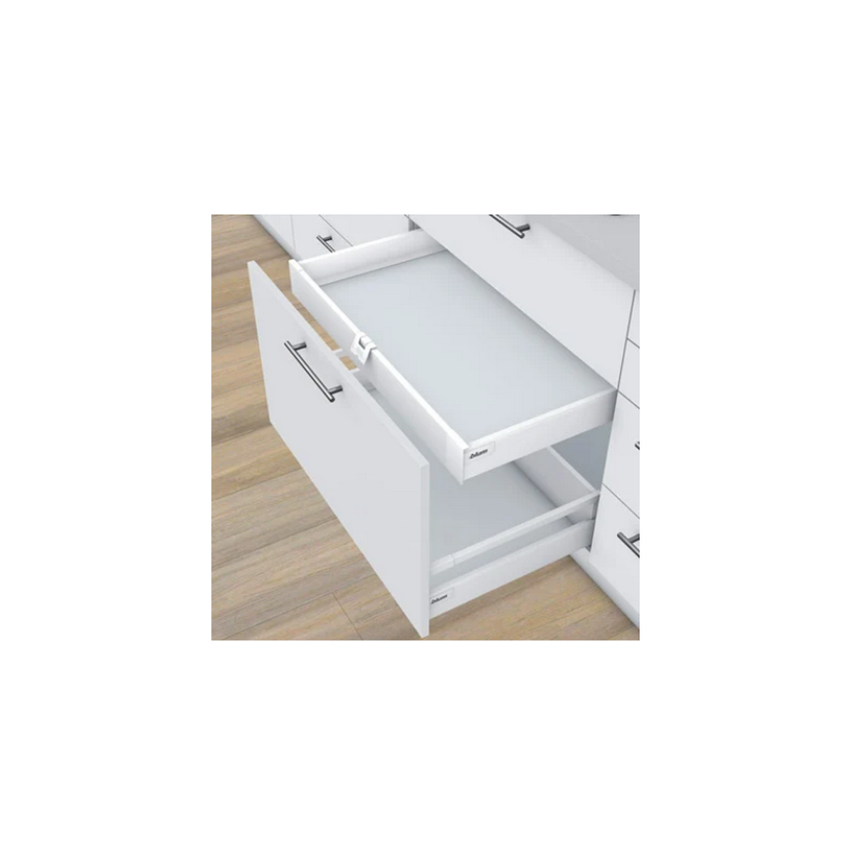 Tiroir à l'anglaise blanc monté sur mesure standard