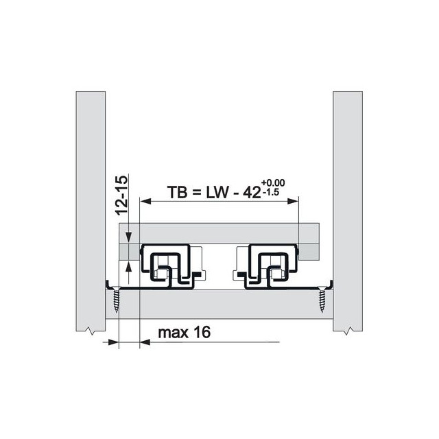 Coulisse invisible pour tablette bois - BLUM