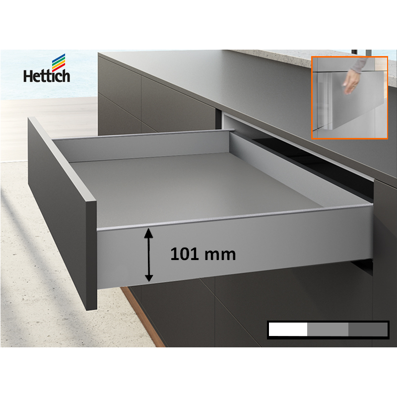 Kit tiroir AvanTech YOU hauteur 101 mm avec Push to open