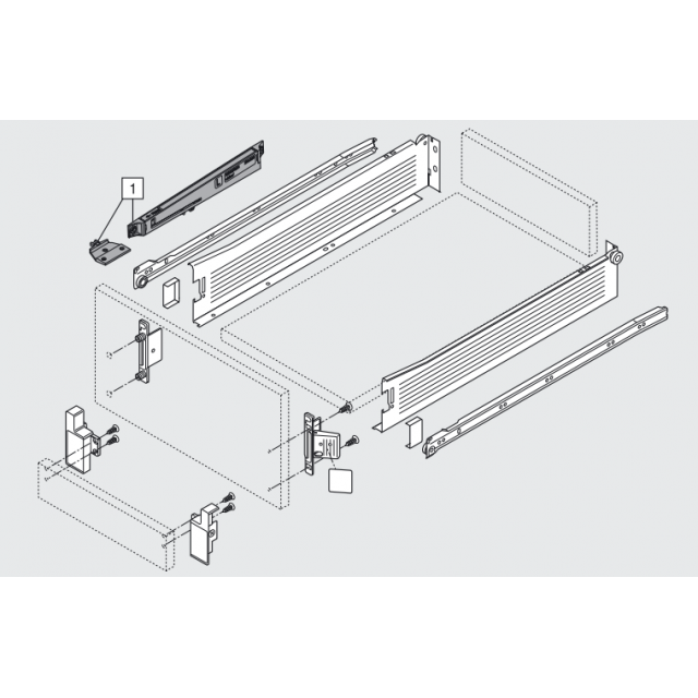 Kit tiroir Metabox Hauteur K 118 mm