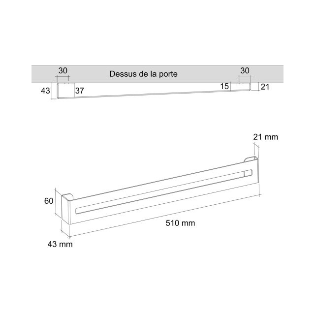 Barre range couvercle en acier