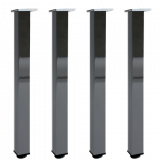4 pieds de table chrome