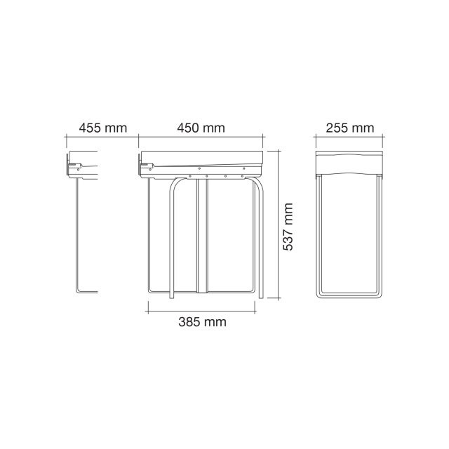 Poubelle pour meuble de 300mm