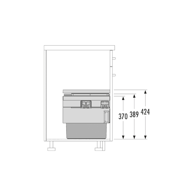 Poubelle pour meuble de 600mm