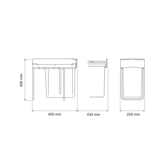 Poubelle pour meuble de 300mm