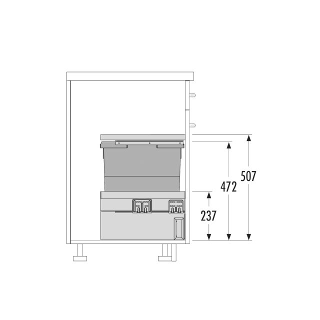 Poubelle pour meuble de 300mm
