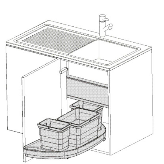 Poubelle de tri pour meuble d'angle