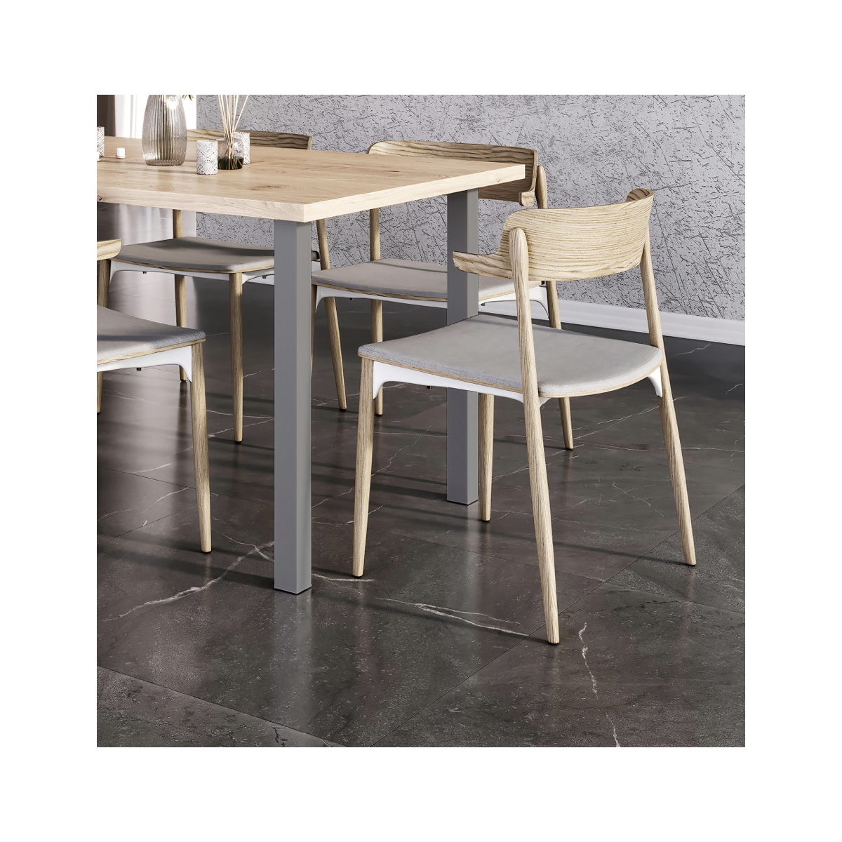 Lot de 4 pieds de table carrés