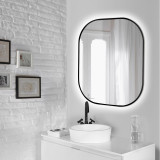 Miroir Cepheus avec éclairage décoratif à LED et cadre noir
