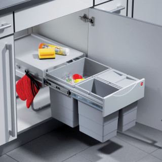 Poubelle tri sélectif 3 bacs 35 L
