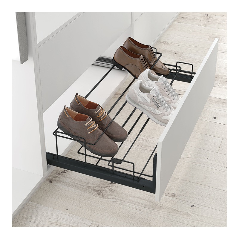 Porte chaussure coulissant gris anthracite