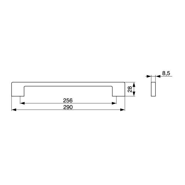 5 Poignée 256mm blanche