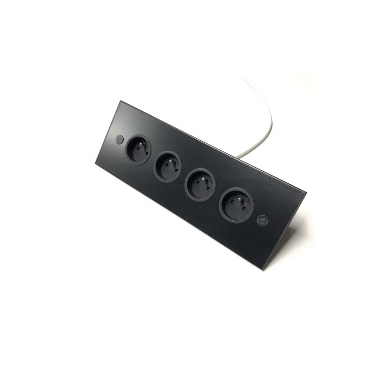 Bloc prise d'angle noir mat