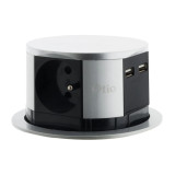 Bloc multiprise encastrable compact - 3 prises 16A 2P+T et 2x USB