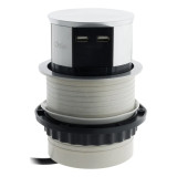 Bloc multiprise encastrable compact - 3 prises 16A 2P+T et 2x USB