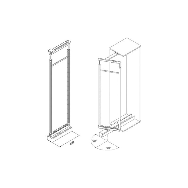 Armoire coulissante et pivotante cuisine