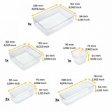 Kit de 8 organisateurs Cube pour tiroirs, Plastique, Transparent
