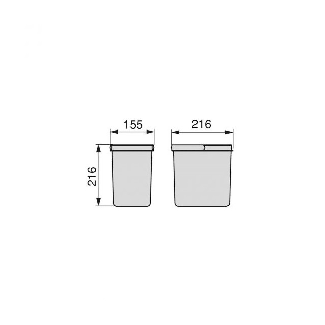 Kit poubelle Recycle, 2 bacs de 6L, Gris anthracite