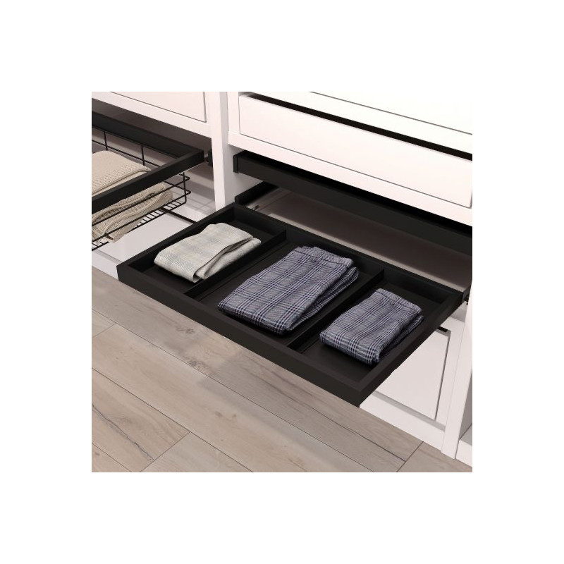 Kit plateau sur coulisses pour caisson de 600 mm, Noir