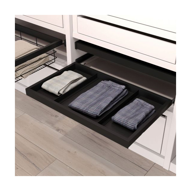 Kit plateau sur coulisses pour caisson de 600 mm, Noir