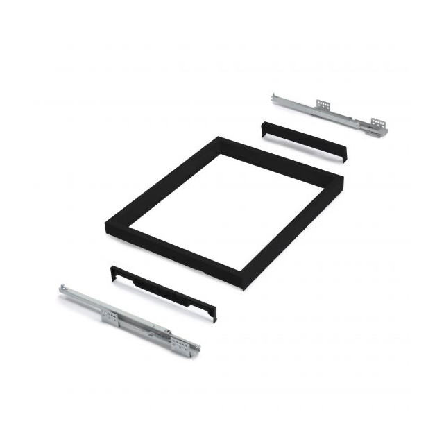 Kit plateau sur coulisses pour caisson de 600 mm, Noir