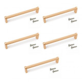 Lot de 5 poignées Bergen, L173mm, entraxe 160mm, Aluminium , Or