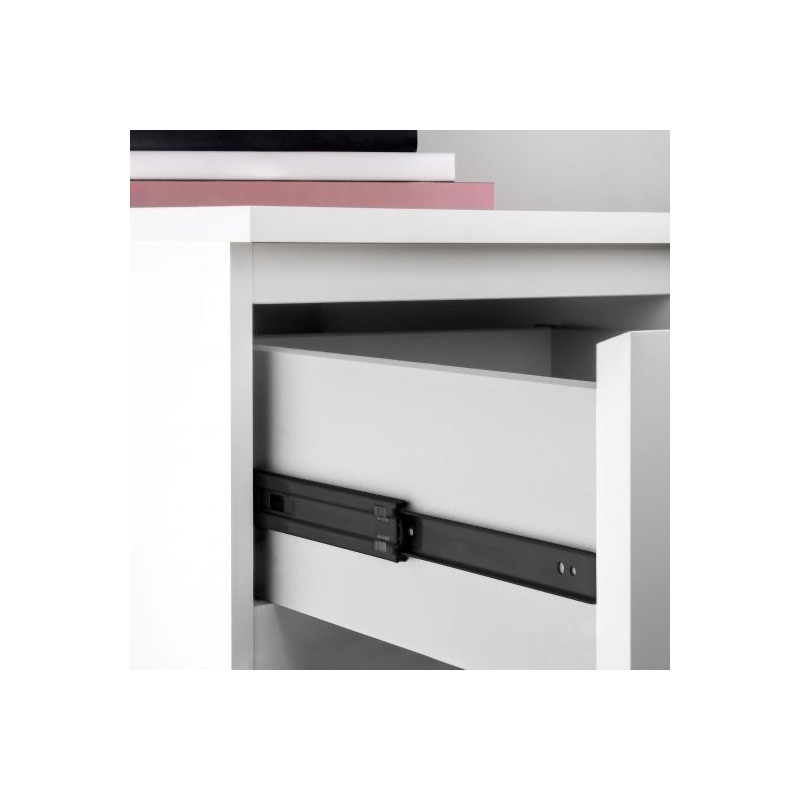 Lot de 5 coulisses roulement à billes, hauteur 45mm, profondeur 450mm, sortie totale, Noir