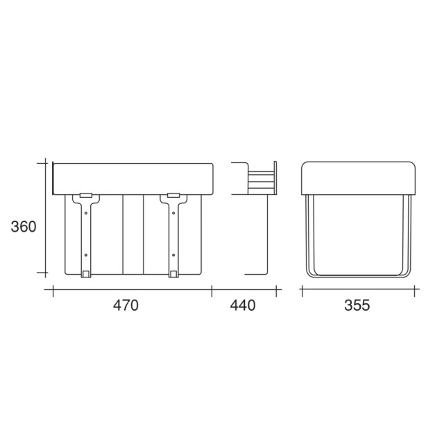 Poubelle pour meuble de 400mm composée de 3 seaux - MSA FRANCE