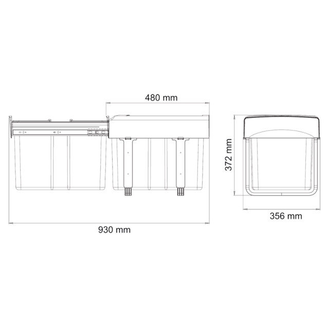 Poubelle pour meuble de 400mm MSA FRANCE