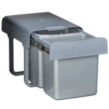 Poubelle pour meuble de 400mm composée de 2 seaux : 2 x 16L - couleur : gris