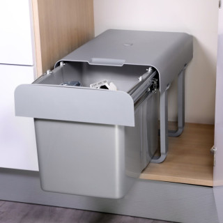Poubelle pour meuble de 400mm composée d'1 seau : 1 x 34L