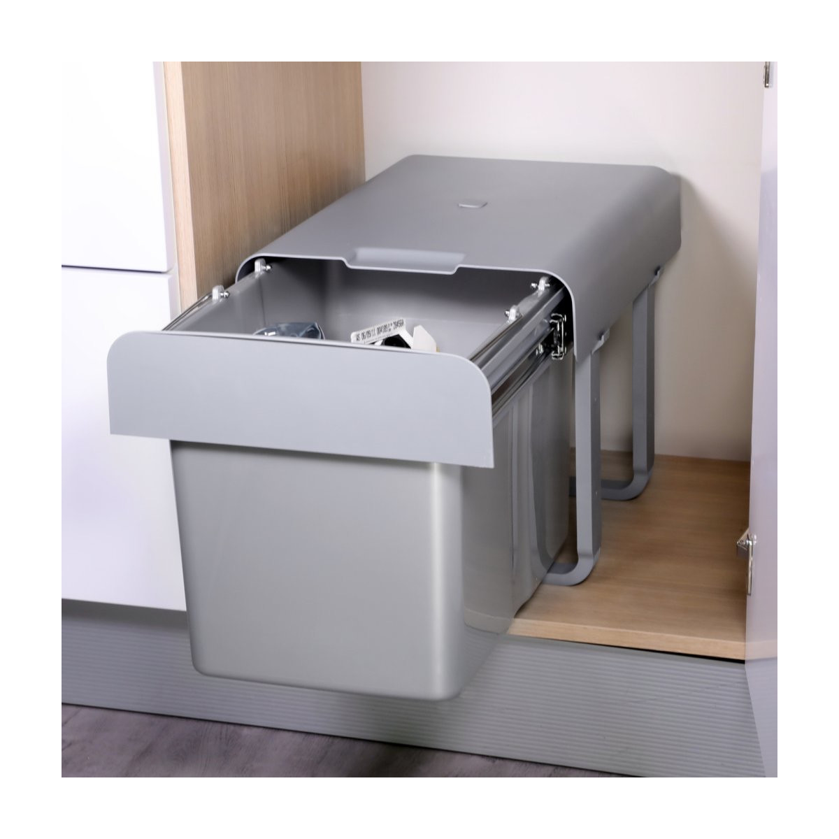 Poubelle pour meuble de 400mm composée d'1 seau : 1 x 34L