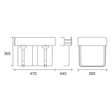 Poubelle pour meuble de 400mm composée d'1 seau : 1 x 34L