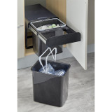 Poubelle pour meuble de 400mm composée de 2 seaux