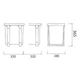 Poubelle pour meuble de 350mm composée d'1 seau 16L