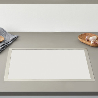 Planche à découper-Cadre inox ép.10mm-Plaque de DEKTON Blanc mat 472x372mm-A encastrer