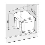 Poubelle pour meuble de 400mm composée d'1 seau - MSA FRANCE