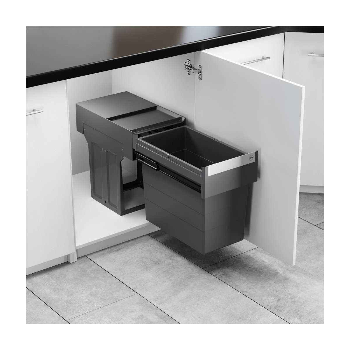 Poubelle pour meuble de 400mm composée d'1 seau 28L