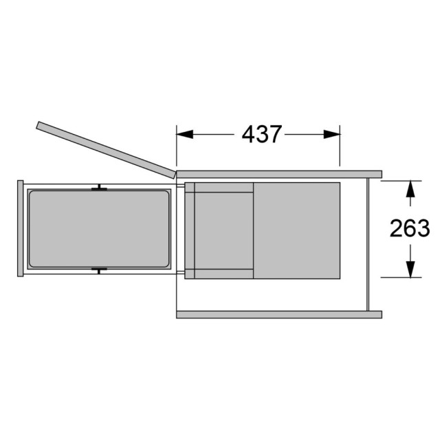 Poubelle pour meuble de 400mm composée d'1 seau 28L