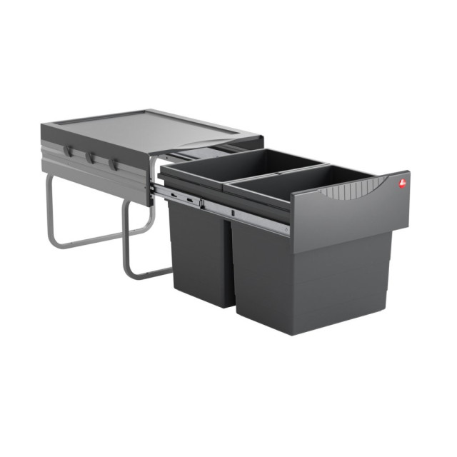 Poubelle pour meuble de 400mm composée de 2 seaux de 18L