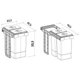 Poubelle sous évier pour meuble de 400mm - MSA FRANCE