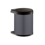 Poubelle ronde automatique en plastique gris foncé de 15L