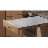 Table escamotable pour meuble de 600mm - 560 x 800mm-Encombrement 560x 500 mm (repliée)- finition gris aluminium