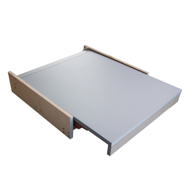 Table escamotable pour meuble de 600mm - 560 x 800mm-Encombrement 560x 500 mm (repliée)- finition gris aluminium