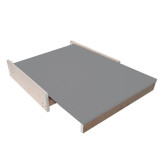 Table escamotable pour meuble de 600mm - 560 x 800mm-Encombrement 560x 500 mm (repliée)- finition gris aluminium